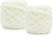 2X100g Chunky Yarn for Knitting Wool Ball Made of Cotton, Wool and Acrylic Soft and Warm Weaving Scarf and Slippers DIY Plush Knitting.