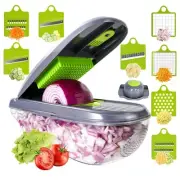 WALLBIG Vegetable Chopper Mandoline Slicer Pro 12 in 1 Food Choppers with Mul...