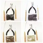 For Micro Rings Loop & 500Pcs Silicone Beads Hair Extension Kit Pliers Hook Tool