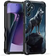[EFGWSDER] for Galaxy A14 5G Case,[Dual Layer][10 FT Military Grade Drop Protection] [Non-Slip] Heavy Duty Shockproof Case for Samsung Galaxy A14 5G 6.6" 2023,Wolf Moon Night