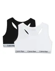 [Calvin Klein Jeans] Modern Bralette 8-16 Years 2 Pack in White/Black