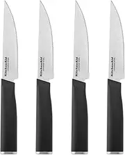 KitchenAid Classic 4 Piece Steak Knife Set, 4.5-Inch, Black
