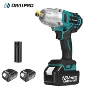 Drillpro 18V Brushless Electric Wrench 0-6200 RPM 800N.M Torque LED Work Lights Suitable for Construction Woodworking He