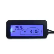 12V Car LCD Digital Display Thermometer Inside &Outside Temperature Gauge Meter