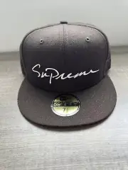Supreme Classic Script New Era Cap Hat Brown 7 1/2 - FW18 - NEW