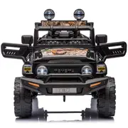 12V 4WD Licensed Toyota Land Cruiser FJ40 Ride-on Car with Remote - Black - POSHO