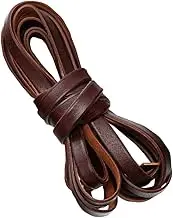 COHEALI 5M Flat Strip Cord Braiding String Natural Leather Lacing Strip Cord Braiding String Craft Leather Strips Shoe Jewelry Leather Roll(10MM Light Brown)