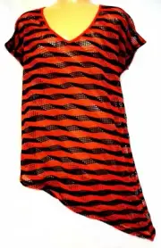TS TAKING SHAPE plus size XXS / 12 Fancy Net Top stretch open weave NWT rrp$110!