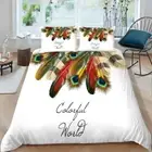 Feather Eye Peak 3D Printing Duvet Quilt Doona Covers Pillow Case Bedding Sets