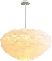 CJLWSLCO Simple and creative pure white multi-layer fluffy feather chandelier bedroom living room dining room decorative chandelier led LEDE27 light source chandelier modern minimalist home lighting f