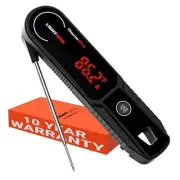 Lightning 1-Second Instant Read Meat Thermometer, Calibratable Kitchen Black