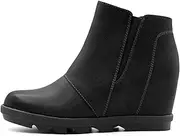 [Athlefit] Wedge Booties for Women with Heel Hidden Wedge Boots Ankle Boots Wedge Booties
