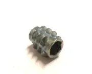QTY 50 Threaded Insert Wood Nut M6 (6mm) x 13mm Hex Thin Flange Zinc Plated