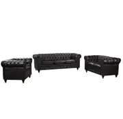 Nester Chesterfield Sofa Set Black