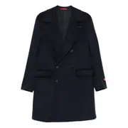 [Isaia] Isaia Double-breasted Patch-pocket Coat 56 IT BLUE