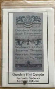 CHOCOLATE WISH SAMPLER Needlework Pattern & Charm ~ By Liz Turner Diehl