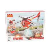 164pc Toylife 26cm Fire Rescue Helicopter 2in1 Build Blocks Play Toy Set Kids 6+