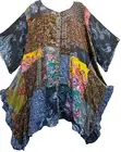 Nwt FUNKY STUFF nothing matches patch ruffle rayon hanky TOP TUNIC 5X Free shipp