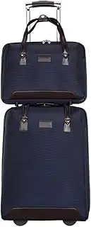 [IRYZE] Lightweight Suitcase 2-Piece Nylon Luggage Stripe 20inch Luggage Sets Anti-Theft Combination Lock Suitcases Carry on Luggage, H, 2-Piece