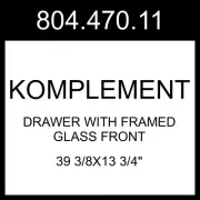 IKEA KOMPLEMENT Drawer With Framed Glass Front White 39 3/8x13 3/4" 804.470.11