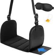 Aelend Memory Foam Airplane Foot Hammock with Eye Mask and Earplugs Provides Foot Rest for Air Travel, Adjustable Height Foot Rest Portable Air Travel Accessories & Long Flight Must Haves