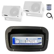 Dual Marine Radio, Spa Bezel,Adapter, Antenna,Wire, 2x 3.5'' 200W White Speaker