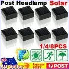 1/4/8X Square Waterproof LED Solar Light Fence Post Pool Garden Lamp Cool White