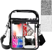 Clear Bag Stadium Approved, See Through Plastic Crossbody Purse with Pockets, Adjustable Transparent Shoulder Tote Bag