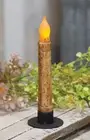 Primitive Country Farmhouse 6" Burnt Ivory Timer Taper Candle