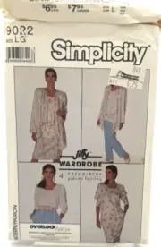 Simplicity Jiffy Wardrobe Pattern #9022 - Pants, Skirt, Top & Jacket - (Large)