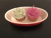Cupcake Candles in Oval Ramekin