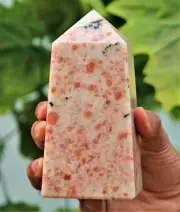 155mm Large Polished Orange Sunstone Crystal Quartz Healing Stone Statue Tower