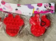 2 Packs Minnie Mouse Head Popper Fidget Keychain New