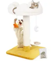 Happi N Pets 28" Large Cloud Cat Scratching Post with Bed(Ø15.3in), Cat Tree