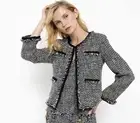 J. Crew Lady Metallic Tweed Black Rainbow Blazer, sz 4