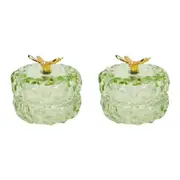 2x Urban Gold Dragonfly Glass Round Trinket Box Tabletop Display Decor Green 7
