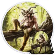 Cool Fantasy Art Faunus the Goat Man Creature Round Beach Towel