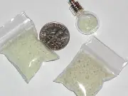1 bag Glow Fairy tiny rock sand for glass bottle vial GLOWS IN DARK Lt Blue
