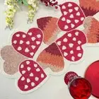 Valentine's Day table runner, luxury beaded runner, red, beige and white, 13x36