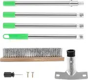 [ZLHETWT] Concrete Brush, Concrete Scrubber, Wire Deck Brush, Deck Scrubber Brush, Stainless Steel Deck Scrubber, Adjustable Handle Concrete Scrubber for Patio Garage Gardens