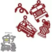 Firetruck Fire Hydrant Hose Metal Cutting Dies Decoration Scrapbook Card Craft