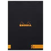 Rhodia Premium R No.18 Top Stapled A4 Notepad Office Stationery Ruled Black