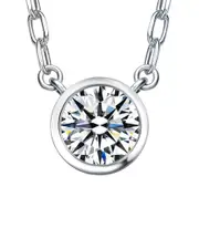 Rachel Glauber Rhodium Plated CZ Necklace