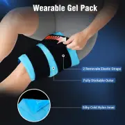 Wearable Large Ice Pack for Injuries, 26 x 36cm, Reusable Gel Cold Pack with 2