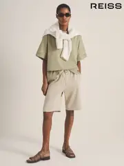 Reiss Sage Green Ziggy Reiss | Les 100 Ciels Oversize T-Shirt (F49248) | $155