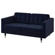 LANDSKRONA 2-seat sofa, Djuparp dark blue/metal