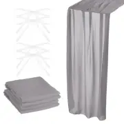 2Pcs 10Ft Chiffon Table Runner 28 x 120 Inch Rustic Gauze Tablecloth Gray