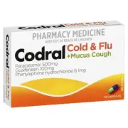 Codral Cold & Flu + Mucus Cough - Relieves Cold & Flu Symptoms 24 Capsules