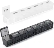 2 Pack Weekly Pill Organizer, Large 7 Day Pill Case, Daily Vitamin Case Medicine Box, Am/Pm Pill Containers for Medicine Supplements Fish Oil