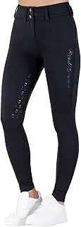 [Royal Horsemen] Jodhpurs - Silicone Full Seat - Women & Girls - with Mobile Phone Pockets & Belt Loops - High Waist, Shaping Effect Size XXS-XL, allblack, Medium Slim